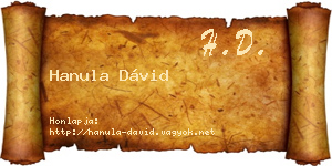 Hanula Dávid névjegykártya